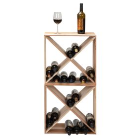 24-Bottle Modular Wine Rack Set (2-Piece), Stackable Wine Storage Shelf
